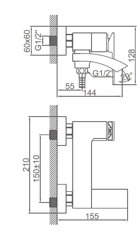 Смеситель для ванны, L3178 Ledeme, схема