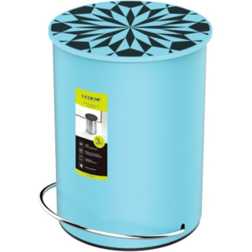 Ведро для мусора Ledeme с педалью на 3 литра L704-6 голубой