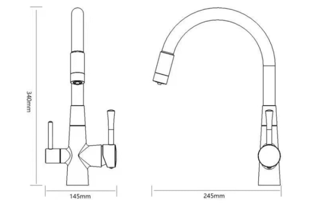 Смеситель для кухни под фильтр Savol S-L1806C-01, с гибким изливом — изображение 2