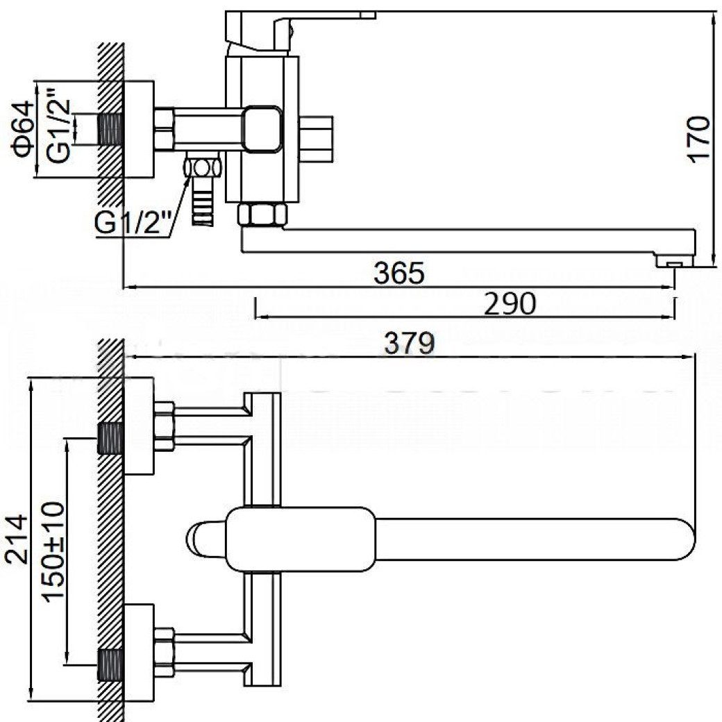 Смеситель для ванны Wisent W72217 — изображение 4