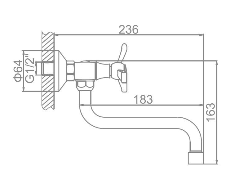 Настенный смеситель для кухни Wisent W4665 — изображение 2