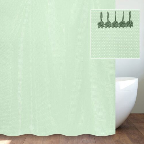 Шторка для ванной Savol FM-B20G, салатовый, полиэстер