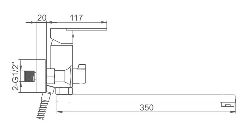 Смеситель для ванны GERHANS K13122T — изображение 2