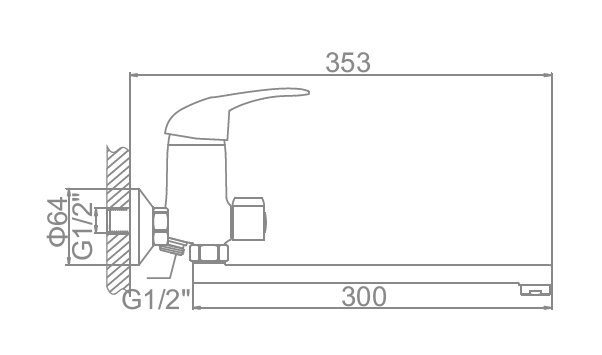 Смеситель для ванны Ledeme L2202B-25 — изображение 2
