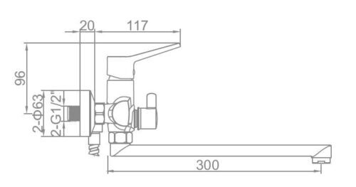 Смеситель для ванны Ledeme L2269B