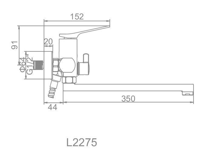 Смеситель для ванны Ledeme L2275 — изображение 2
