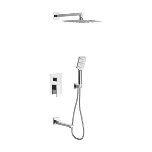 Душевая система встраиваемая со смесителем с изливом и тропическим душем, латунь, хром Ledeme L2478-2