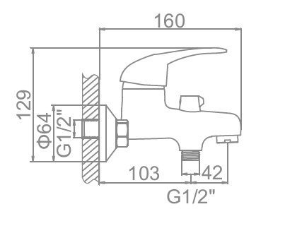 Смеситель для ванны Ledeme L3002-B — изображение 2
