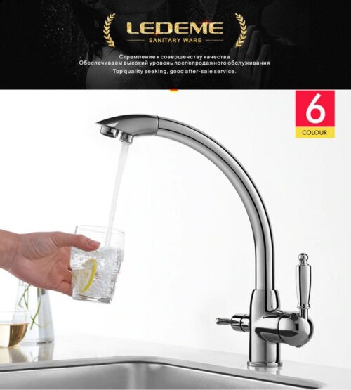 Смеситель для кухни под фильтр Ledeme L4455-3