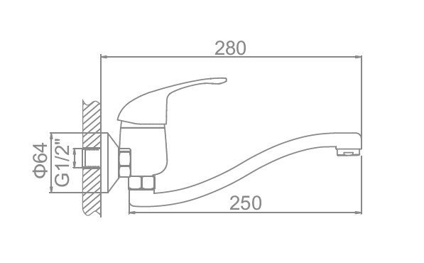 Настенный смеситель для кухни Ledeme L4629-B — изображение 2