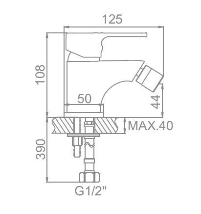 Смеситель для биде Ledeme L5003, схема