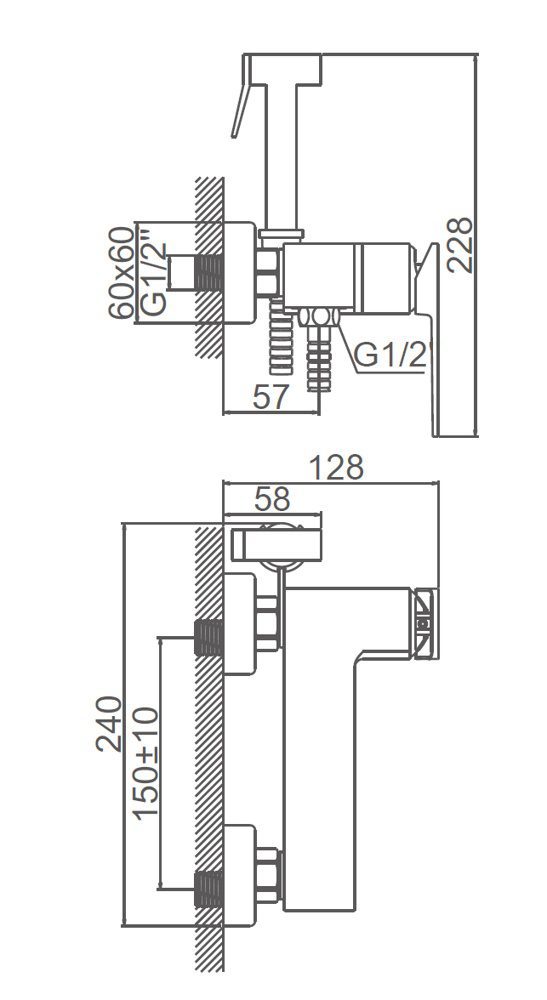 Смеситель для гигиенического душа Ledeme L5278B — изображение 2