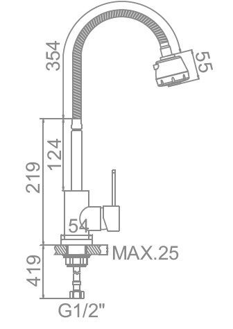 Смеситель для кухни с гибким изливом Ledeme L74304 — изображение 2