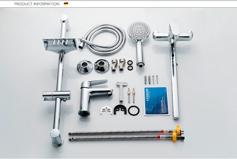 Комплект смесителей 3 в 1 Ledeme L9022, комплектация