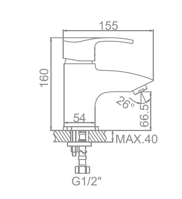 Смеситель для умывальника Loffrey LF81064 — изображение 2