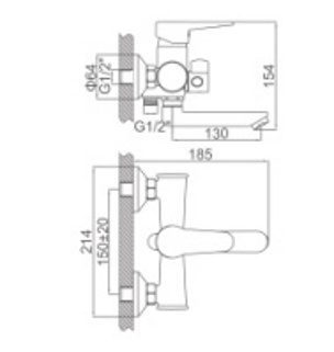 Смеситель для ванны Loffrey LF83112W — изображение 2
