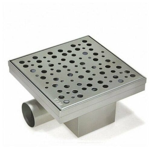 Трап TIM BAD411502 квадратная, с гидрозатвором, с горизонт. (10)