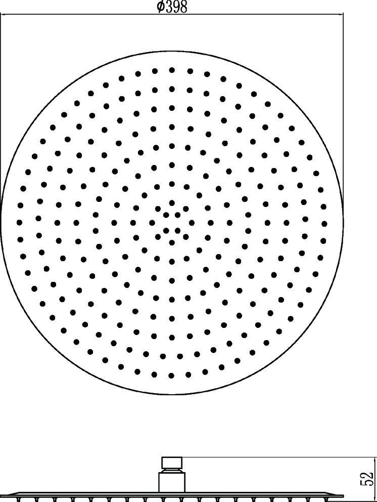Душевая лейка 40 см, "тропический душ" Savol S-000Y16, схема