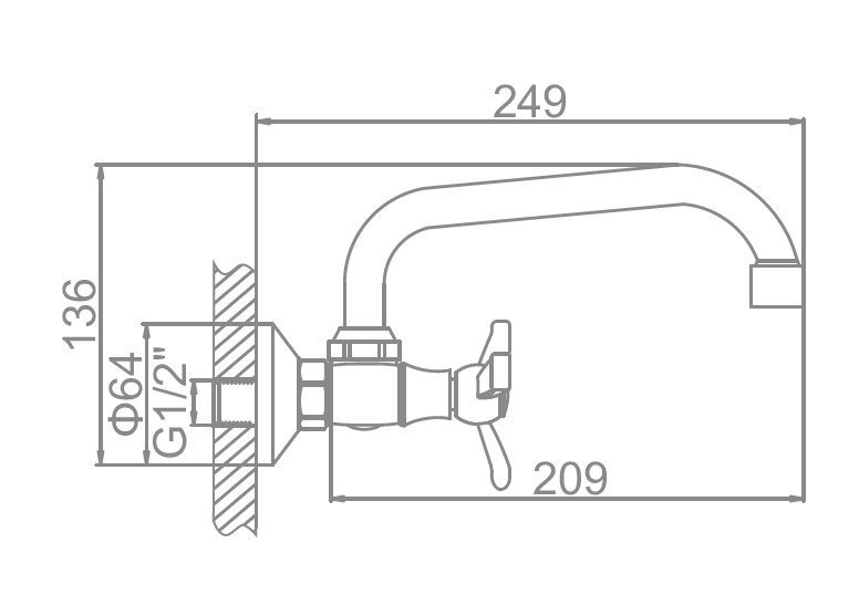 Настенный смеситель для кухни Wisent W4765 — изображение 2