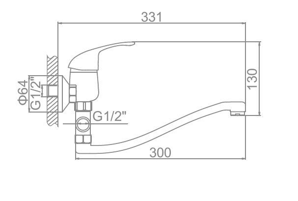 Смеситель для ванны Ledeme L2129-B — изображение 2