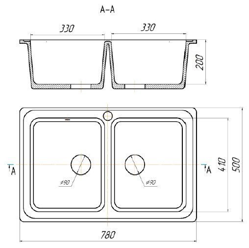 Кухонная мойка Gerhans C02-25, ОНИКС — изображение 5