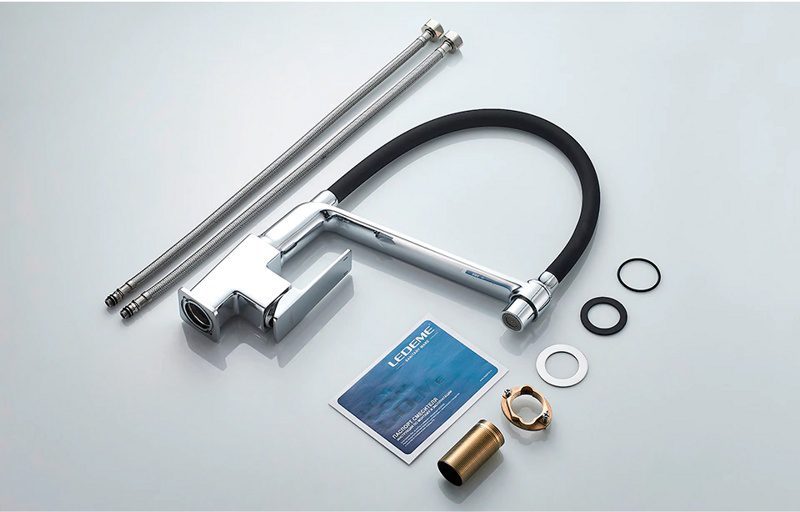 Смеситель для кухни с гибким изливом Ledeme L4078-2 — изображение 5