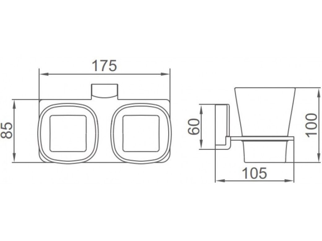 Стаканы с настенным держателем Ledeme L30308U — изображение 3