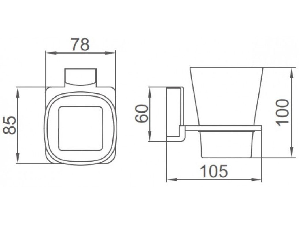 Стакан с настенным держателем Ledeme L30306B — изображение 3
