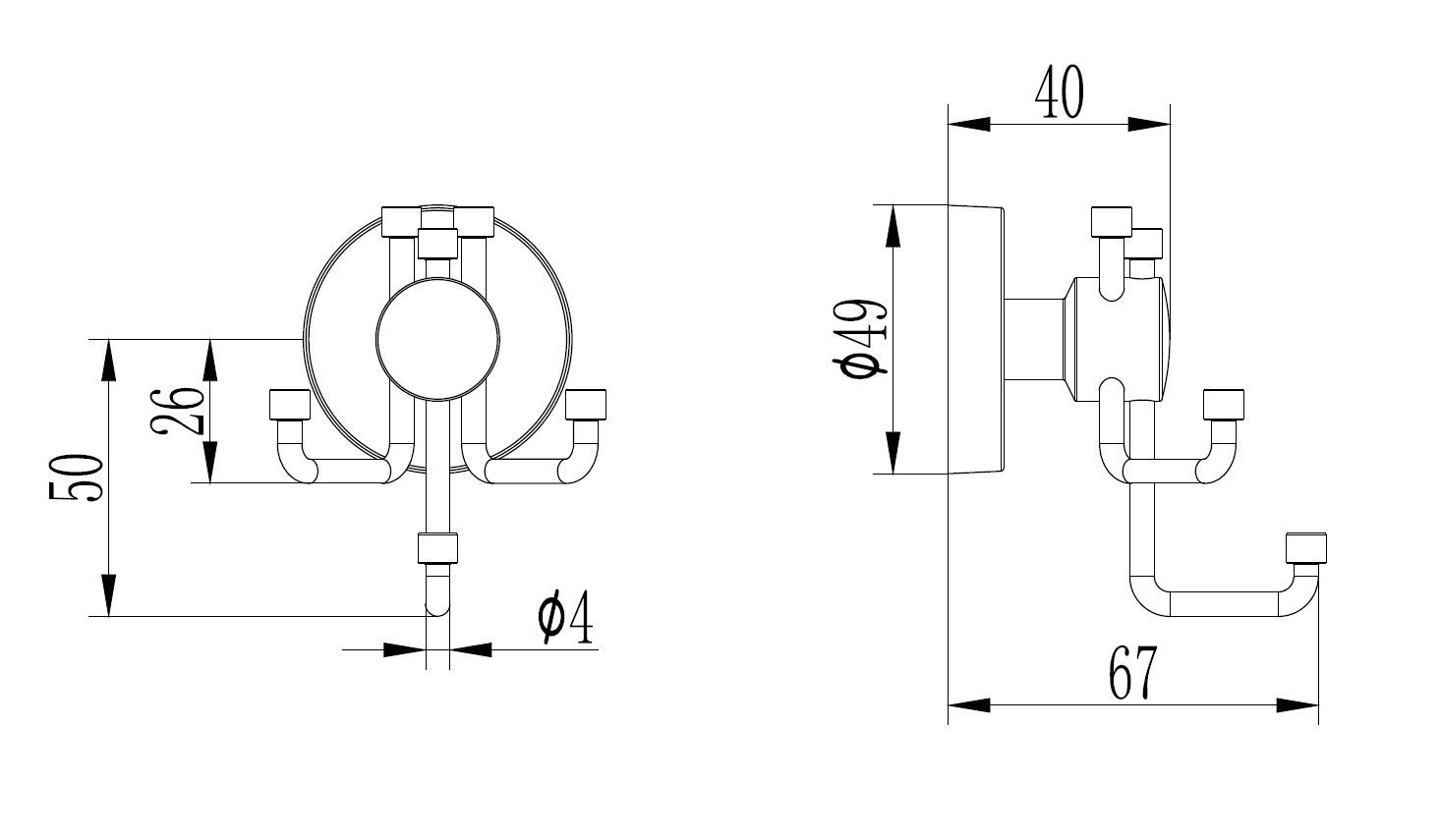 Крючок для ванной Ledeme L1705-3 — изображение 2