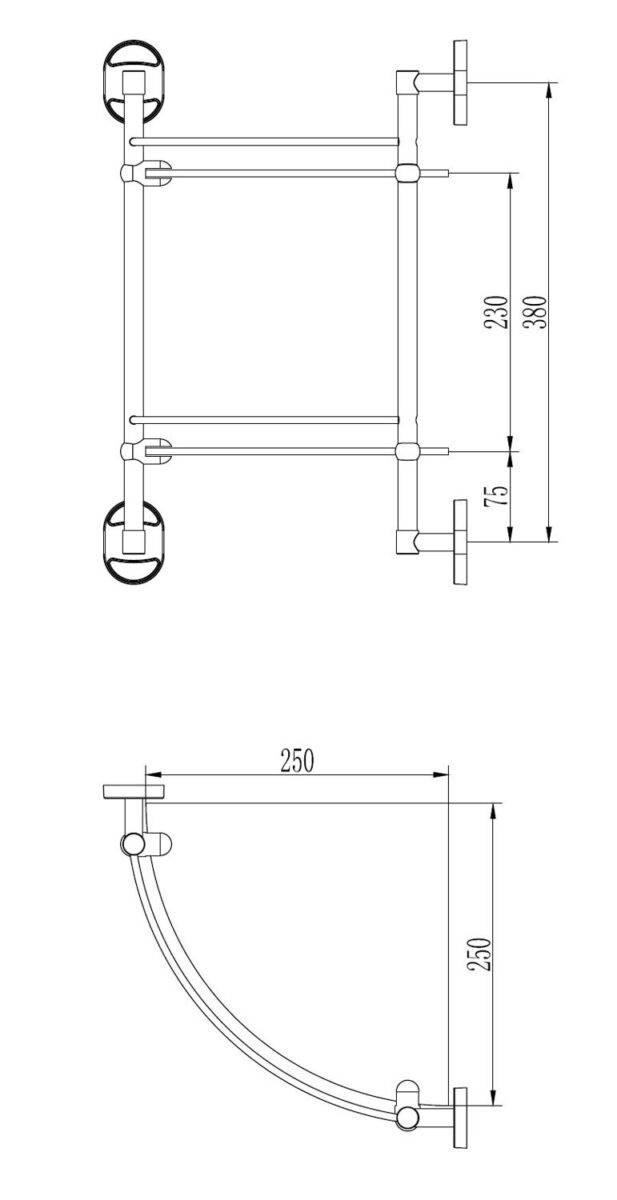 Полка в ванную комнату Ledeme L1907-2, угловая — изображение 2