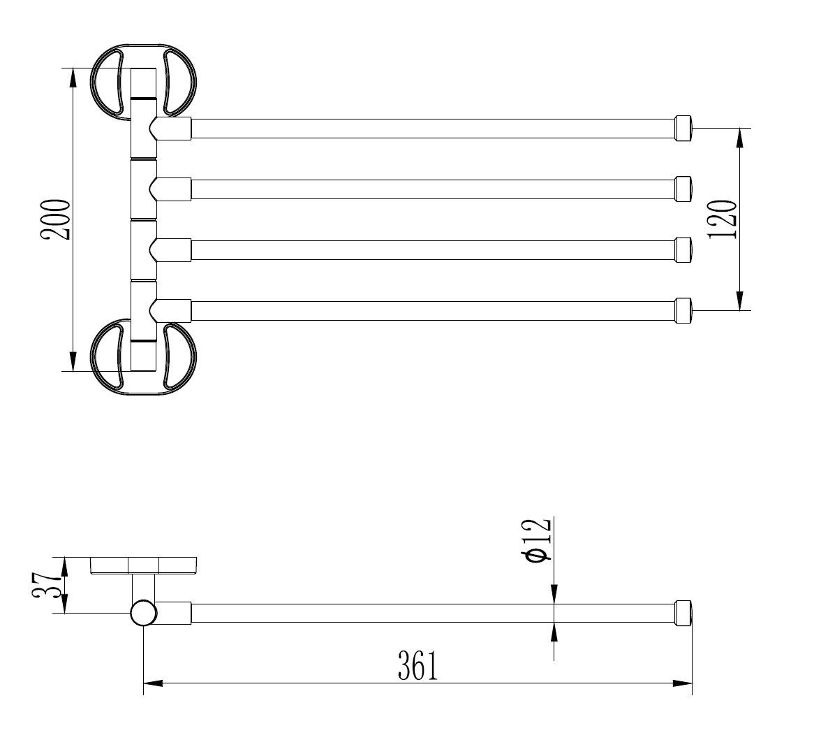 Держатель полотенеца Ledeme L1914, рога — изображение 2