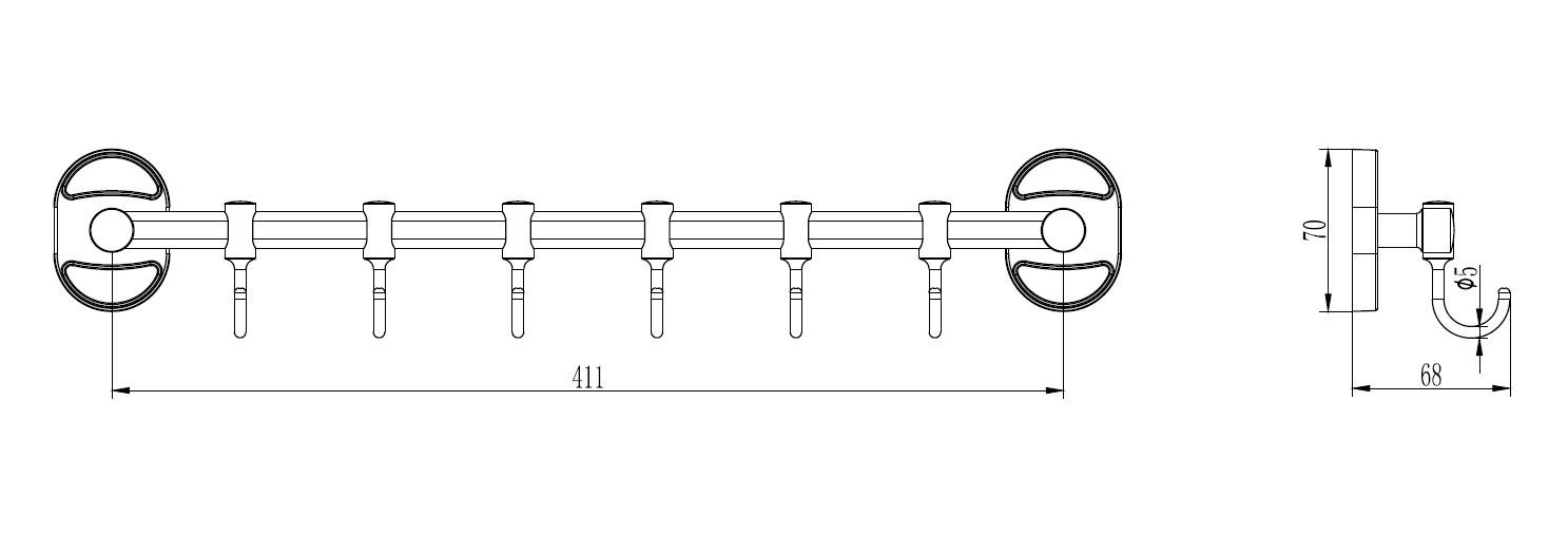 Вешалка с крючками Ledeme L1915-6 — изображение 2