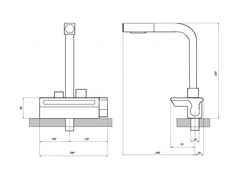 Смеситель для кухни Wisent WX4055-2 с выдвижной лейкой / водопадом — изображение 2