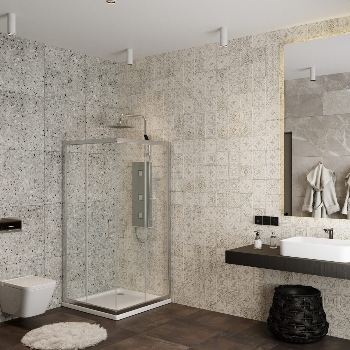 Душевой уголок Roxen Caspia 55060-90 (900*900*1950; прозрачное/хром) — изображение 2