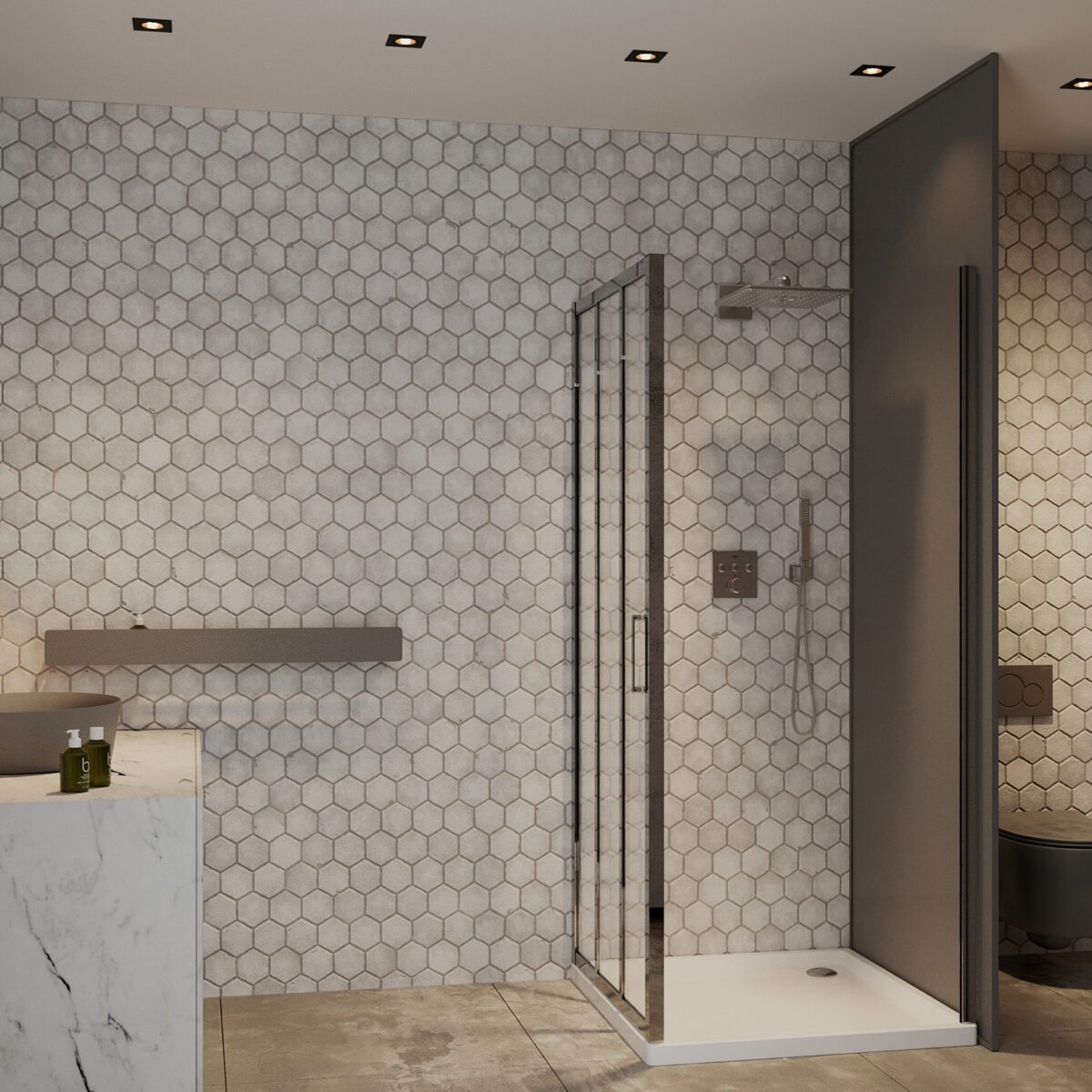 Душевой уголок Roxen Prima 55030-90 (900*900*1950; прозрачное/хром) — изображение 2