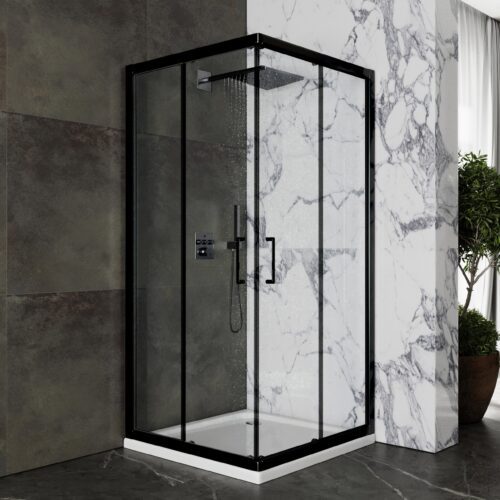 Душевой уголок Roxen Caspia 55060-90B (900*900*1950; прозрачное/чёрный)