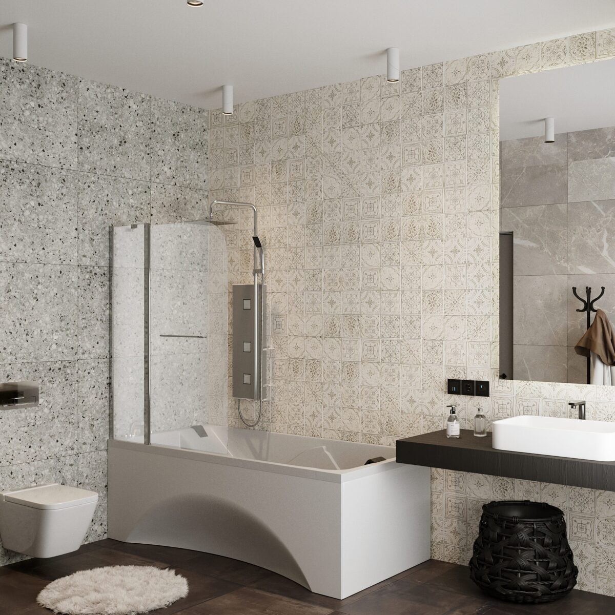 Душевая шторка на ванну Roxen Brimen 52010-120 (1200*1400; прозрачное/хром) — изображение 3