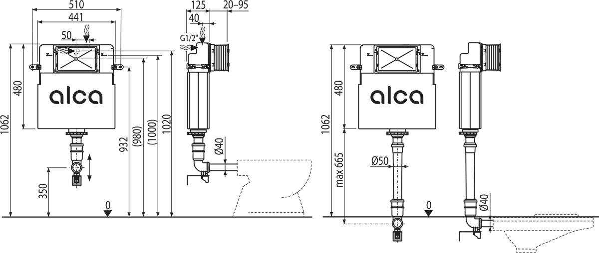 Инсталляция для приставного унитаза Alca AM112 Basicmodul, AM112-0001 — изображение 2