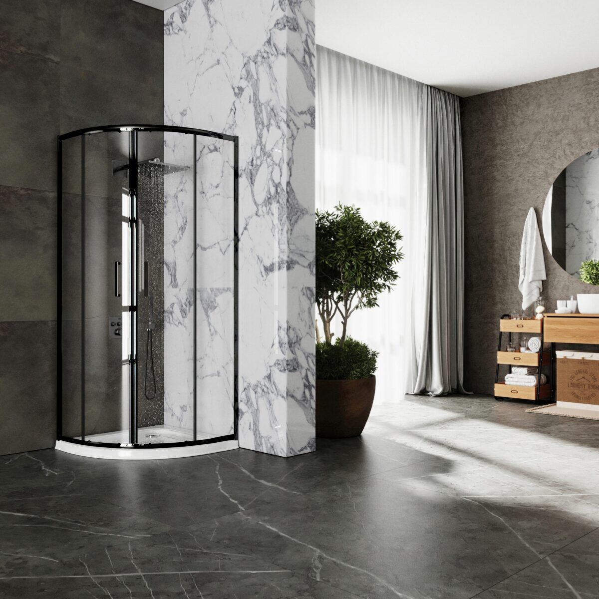 Душевой уголок Roxen Santi 55020-80 (800*800*1950; прозрачное/хром) — изображение 2