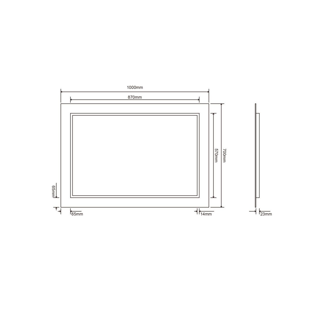 Зеркало Roxen Bliss Long 510035-100 (1000x700) — изображение 2
