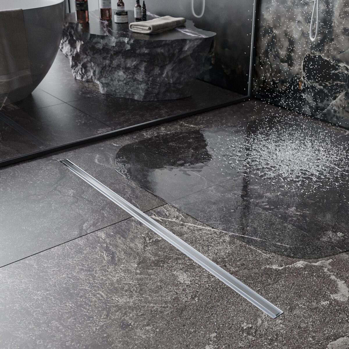 Трап для душа Roxen Chrome slim 91060-75 узкая решётка, хром — изображение 3