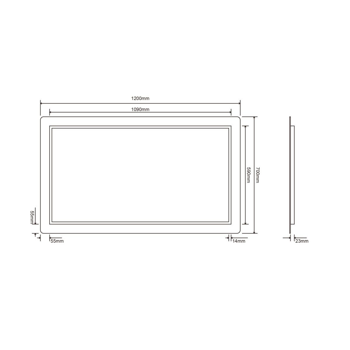 Зеркало Roxen Irida Long 510185-120 (1200x700) — изображение 2