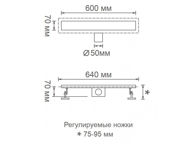 Трап для душа Gerhans K80307-60 линейный, "перфорация" — изображение 7