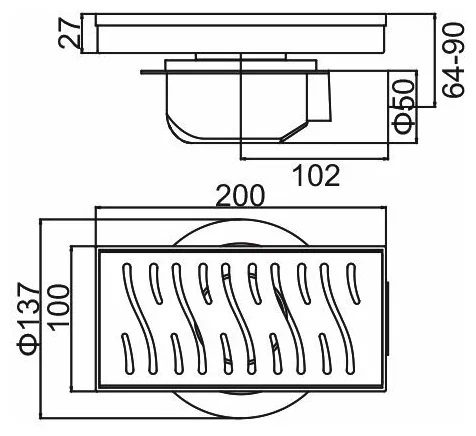 Трап для душа Gerhans K80410C-20 линейный, "перфорация" — изображение 2