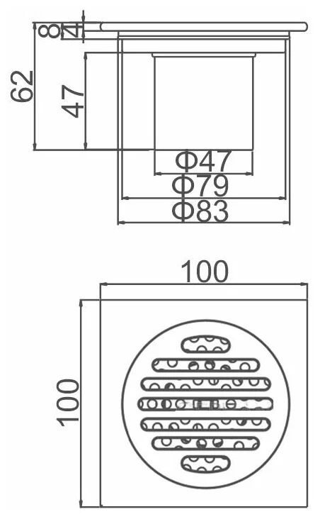 Трап для душа Gerhans K81510U-10 точечный, "перфорация" — изображение 2