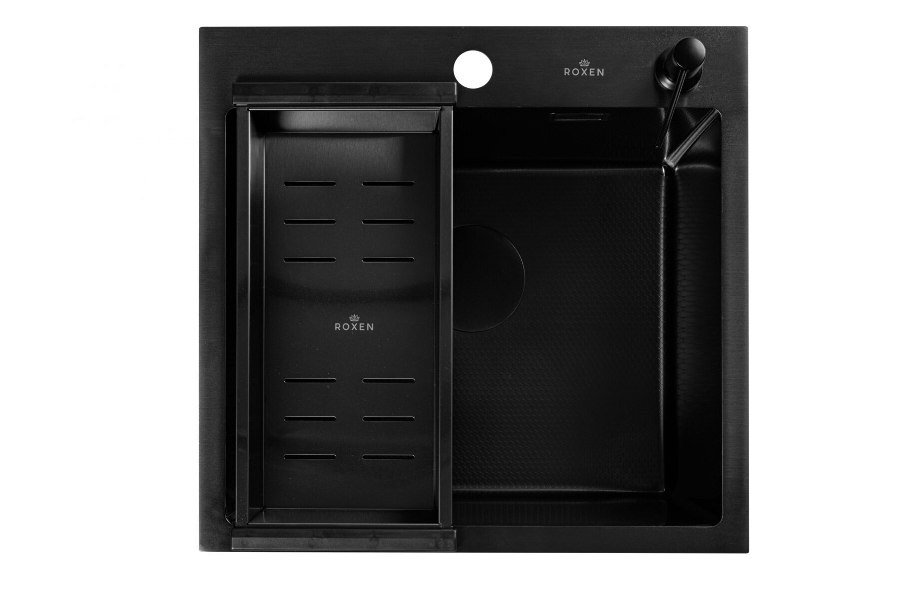 Кухонная мойка Roxen Snake 560220-50-BS (500x480x220; графит/декор)