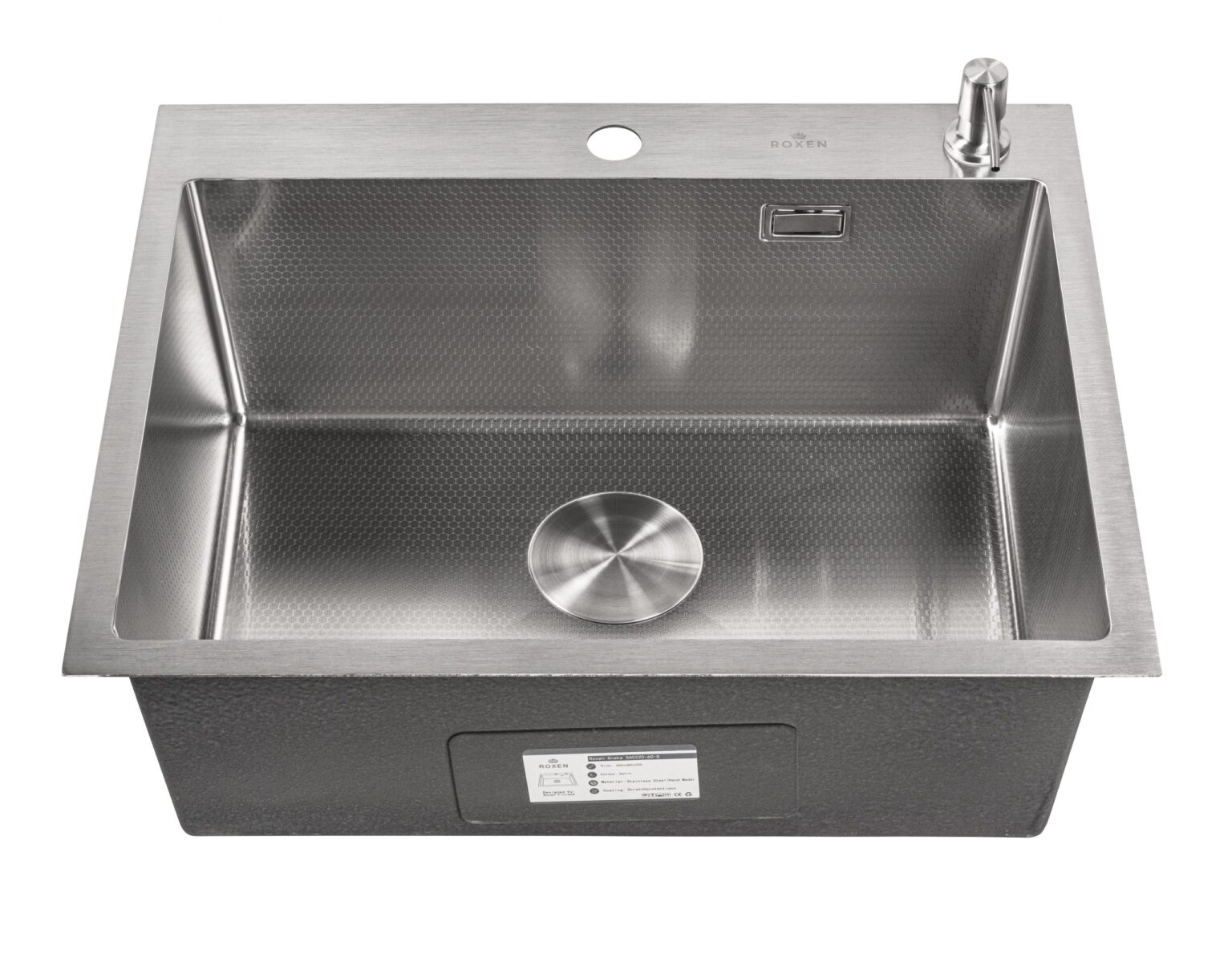 Кухонная мойка Roxen Snake 560220-50-BS (500x480x220; графит/декор) — изображение 4