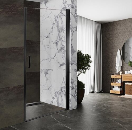 Душевая дверь Roxen Astra 580110-70B (700*1950; прозрачное/чёрный)