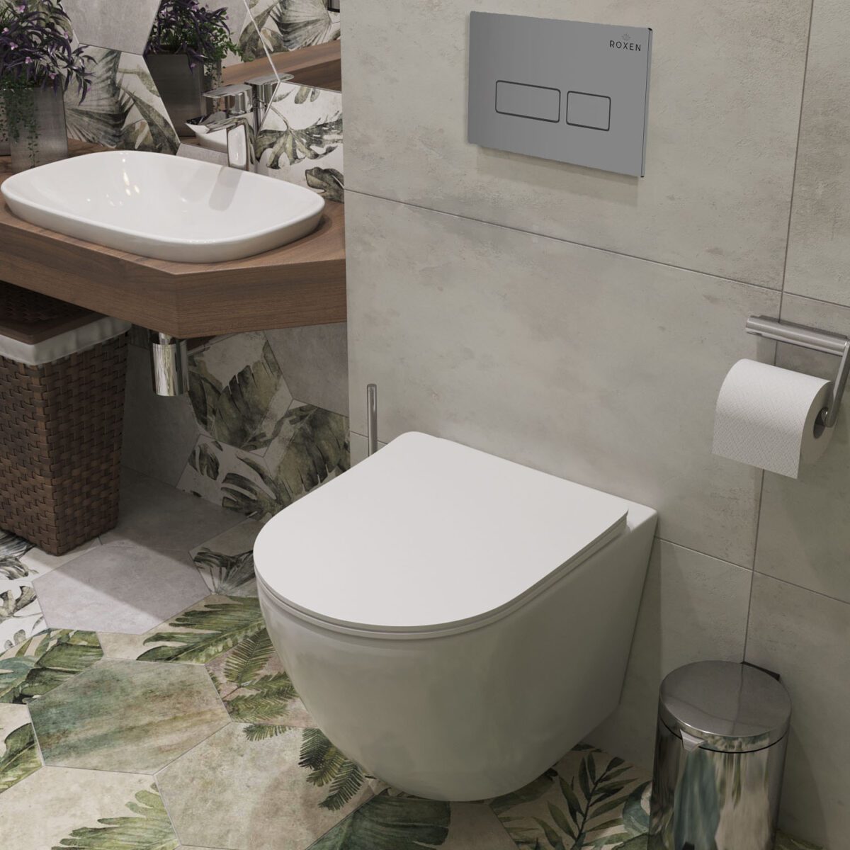 Комплект инсталляции Roxen StounFix Dual Fresh с унитазом Antares и кнопкой Caspia (хром/матовая), 597373 — изображение 11