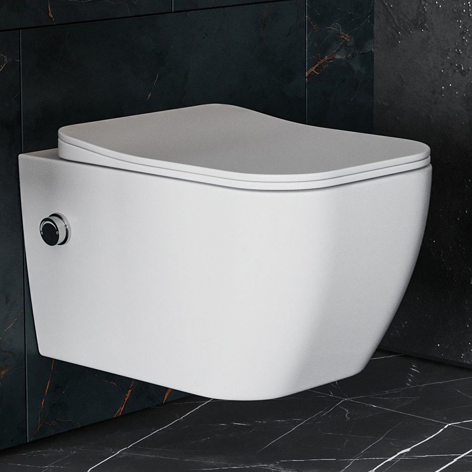 Комплект инсталляции Roxen StounFix Dual Fresh с унитазом Cube Bidet и кнопкой Steel (золото/матовая), 968472 — изображение 2